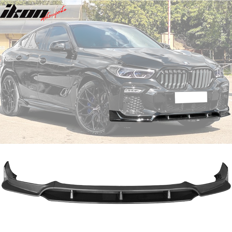 2020-2023 Bmw G06 X6 M Sport Front Bumper Lip Carbon Fiber Print ABS