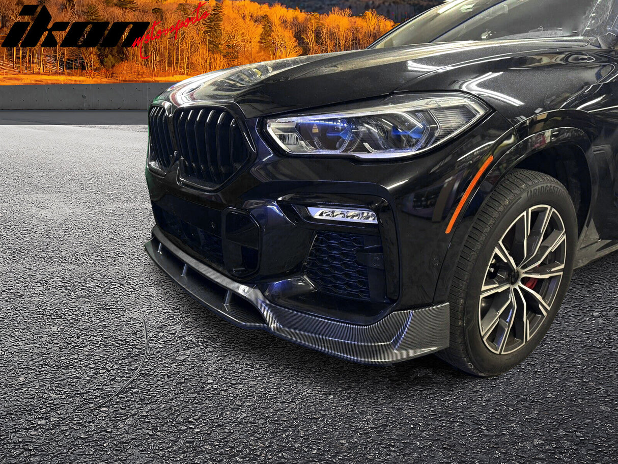 2020-2023 Bmw G06 X6 M Sport Front Bumper Lip Carbon Fiber Print ABS