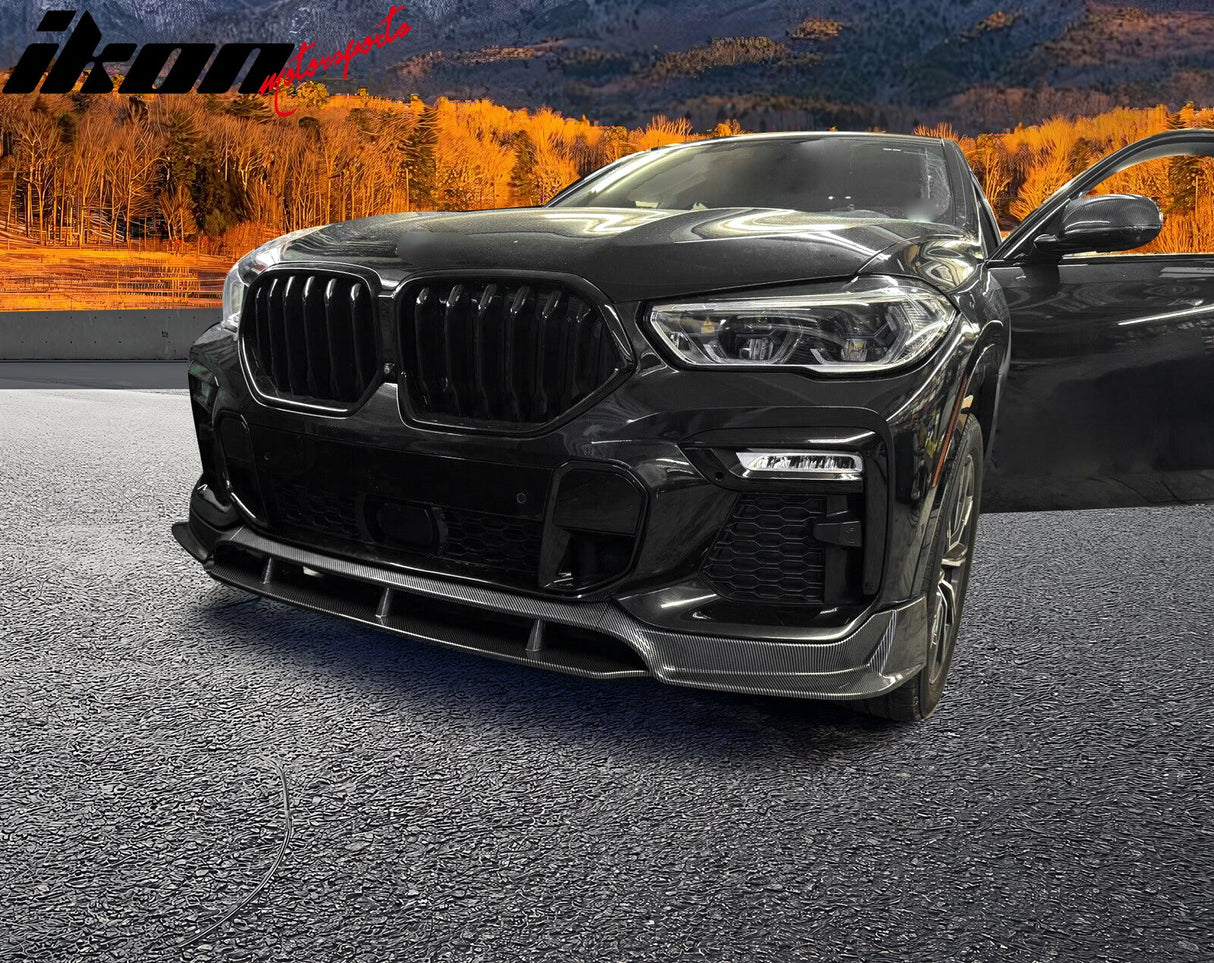 2020-2023 Bmw G06 X6 M Sport Front Bumper Lip Carbon Fiber Print ABS