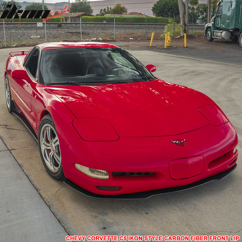 1997-2004 Chevy Corvette C5 IKON Style Front Bumper Lip Carbon Fiber
