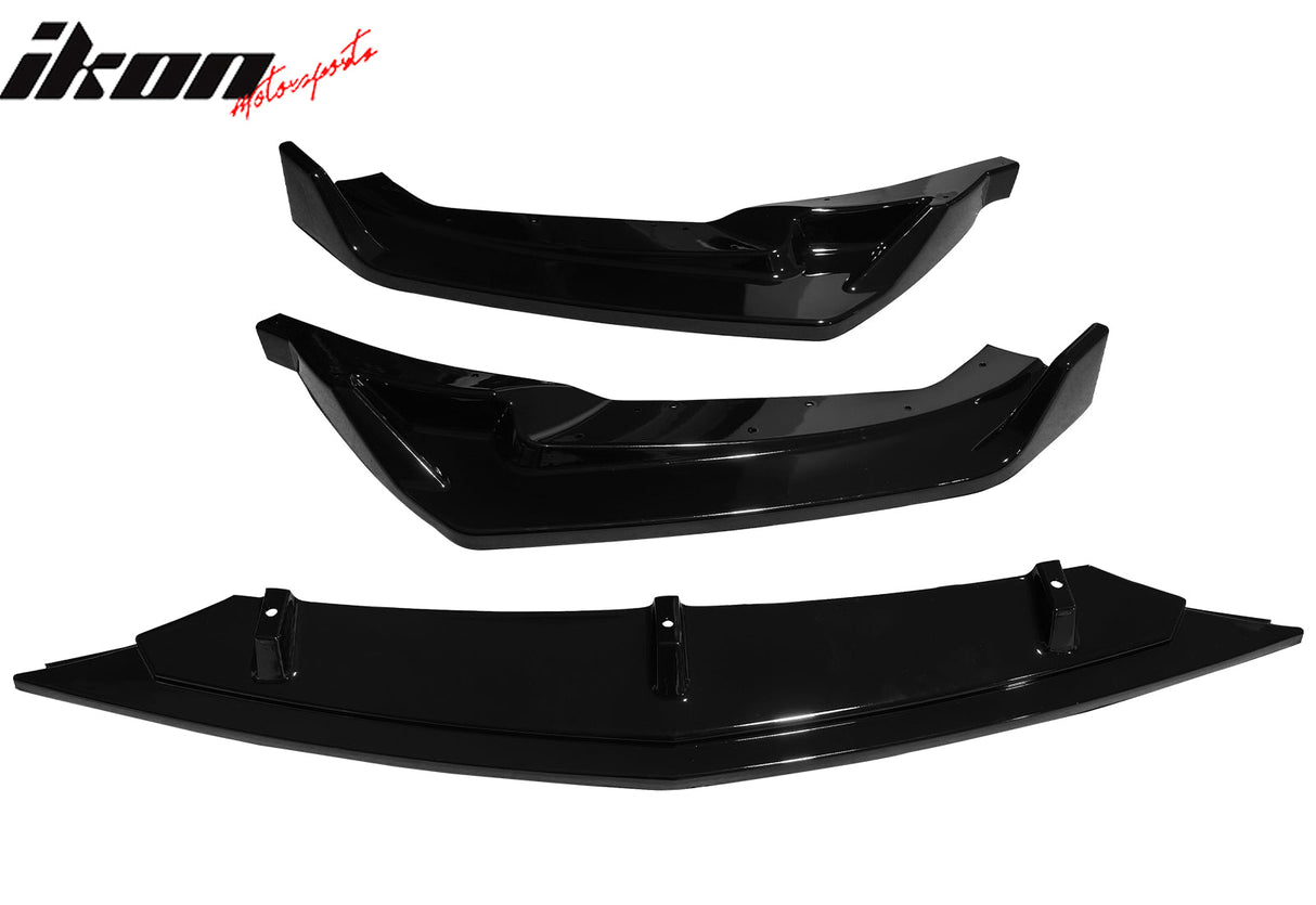 2025 Cadillac CT5 Luxury Gloss Black 3PCS Front Bumper Lip Spoiler PP