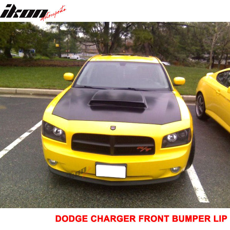 Fits 06-10 Dodge Charger Front Bumper Lip+Rear Auto Spoiler Wing PU