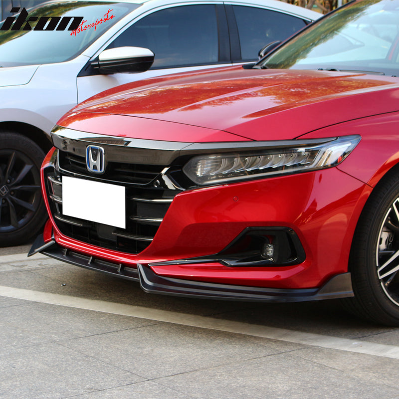 2021-2022 Honda Accord IKON V1 Style Front Bumper Lip Spoiler 3PCS PP
