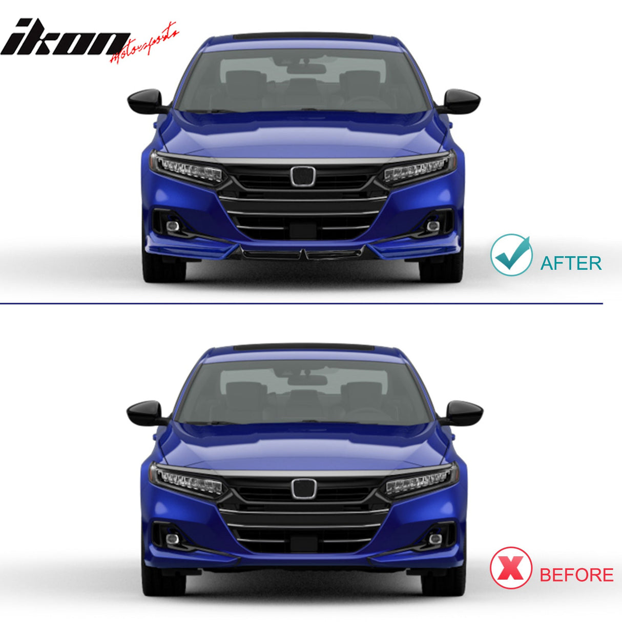 Front Bumper Lip Spoiler for 2021-2022 Honda Accord 3PC