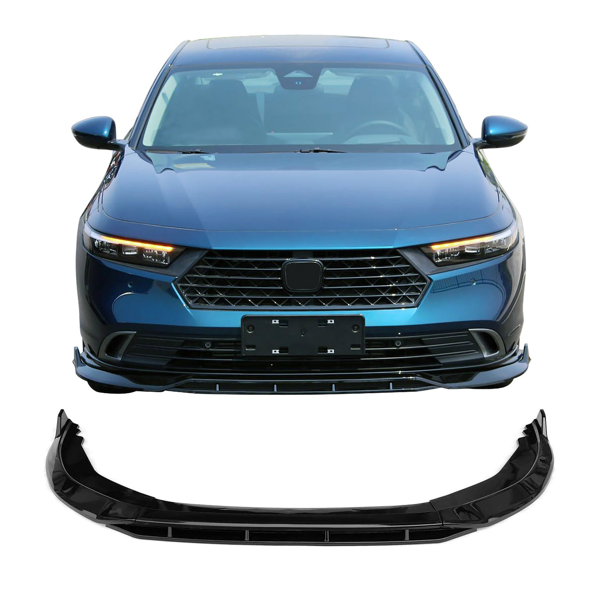 2023-2025 Honda Accord Front Bumper Lip V1 4PC Spoiler Black PP