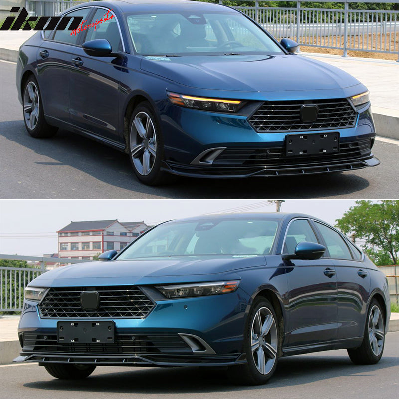 2023-2025 Honda Accord Front Bumper Lip V1 4PC Spoiler Black PP