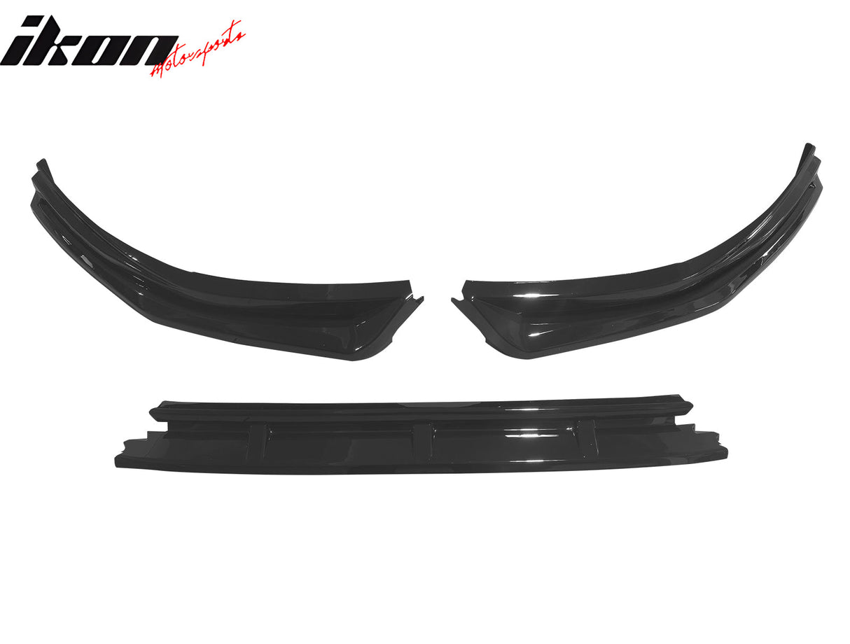 2023-2025 Honda Accord V4 Style 3PCS Front Bumper Lip Gloss Black PP