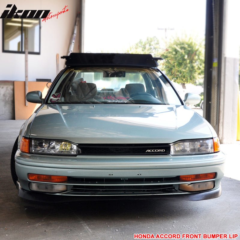 1990-1993 Honda Accord Type R Style Black Front Bumper Lip Spoiler PU