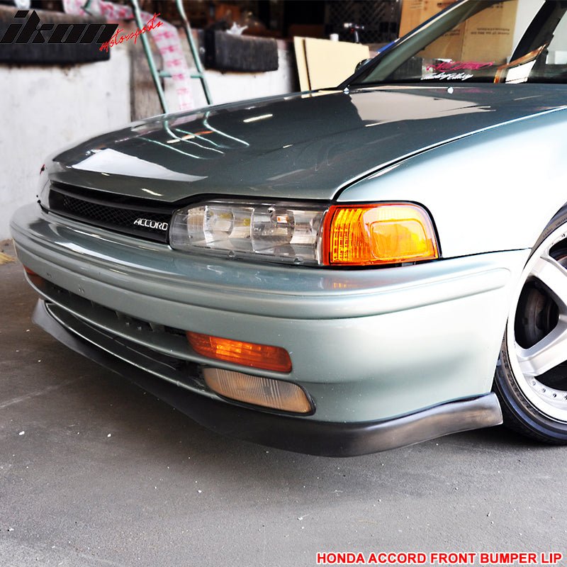 1990-1993 Honda Accord Type R Style Black Front Bumper Lip Spoiler PU