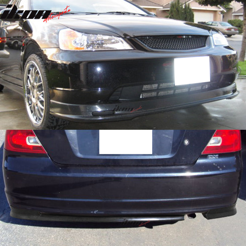 2001-2003 Honda Civic EM2 2DR Mugen Front + NEW TR Rear Bumper Lip