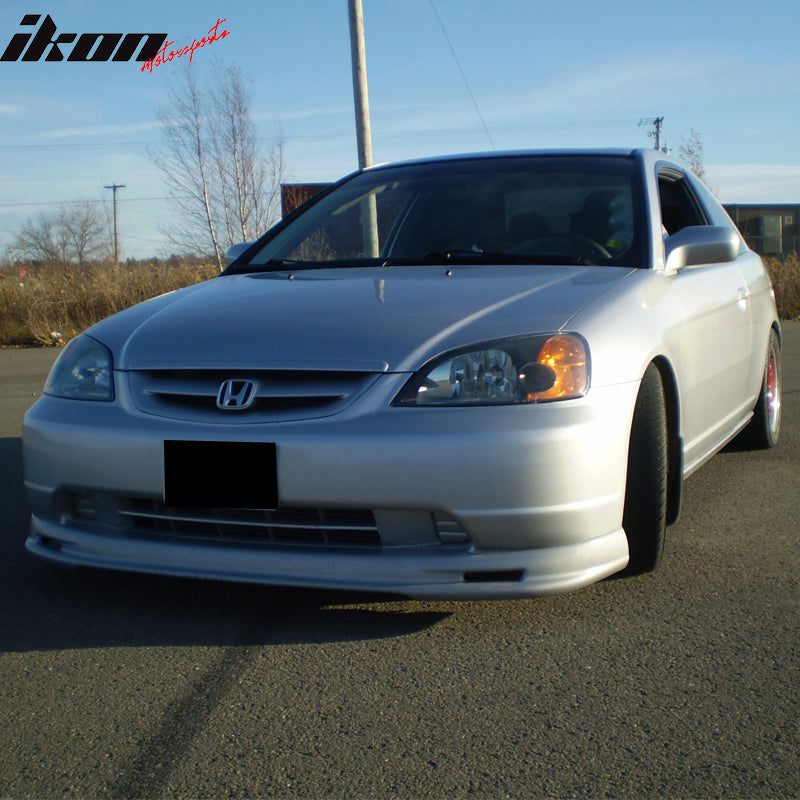 Fits 01-03 Civic Mugen Front + TR Rear Bumper Lip Spoiler - PP