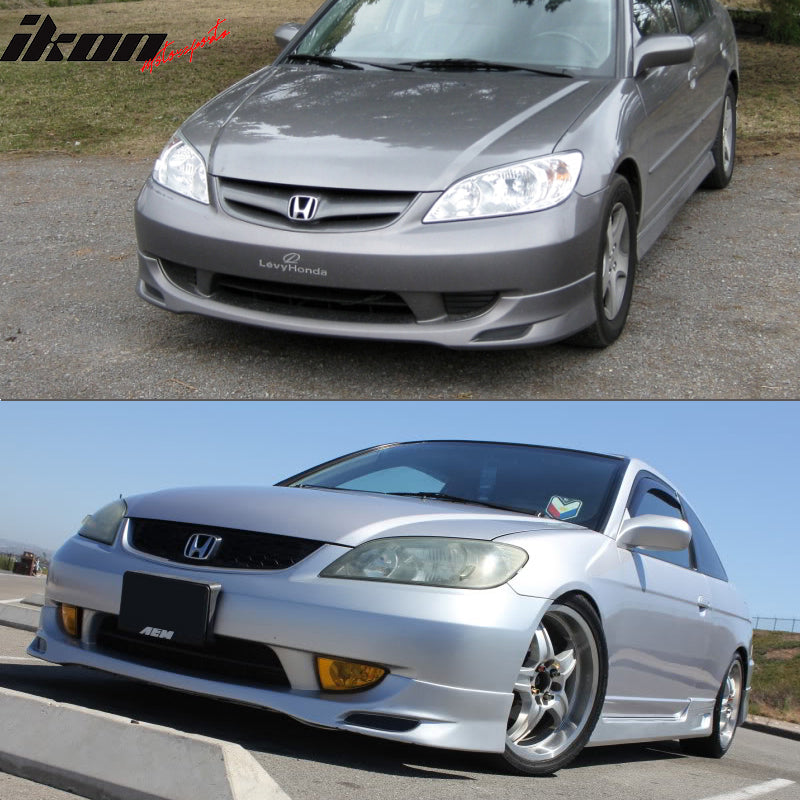 2004-2005 Honda Civic 4Dr EM2 ES2 PDM Style Front Bumper Lip PU
