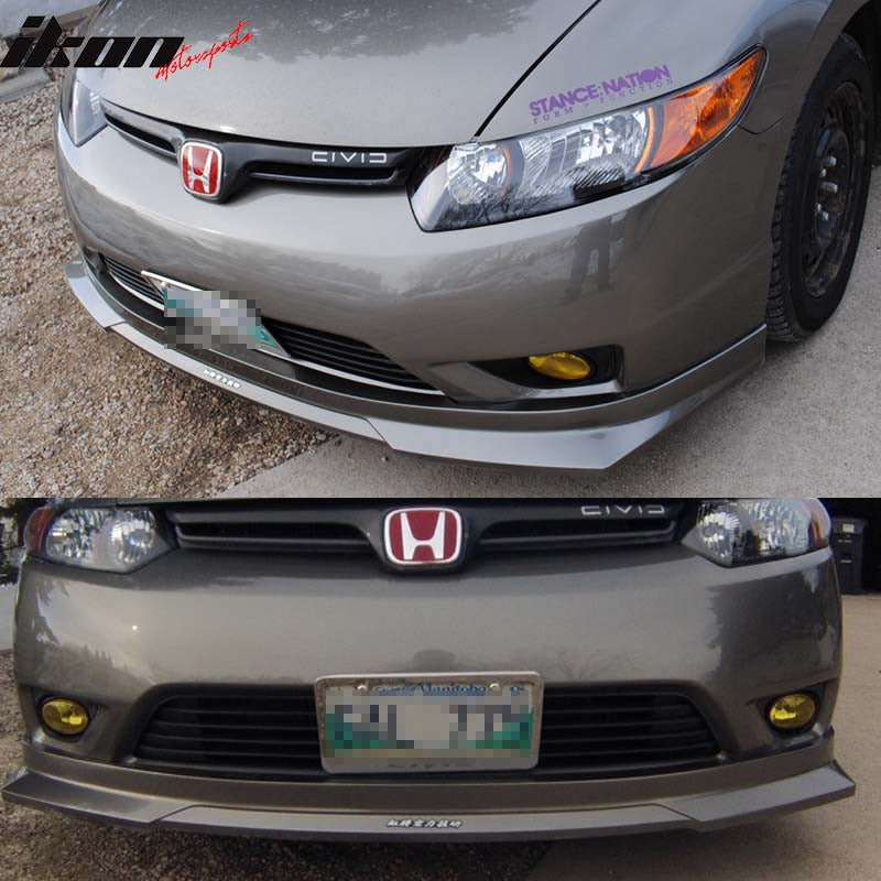 2006-2008 Honda Civic HC1 Matte Black Carbon Texture Front Bumper Lip