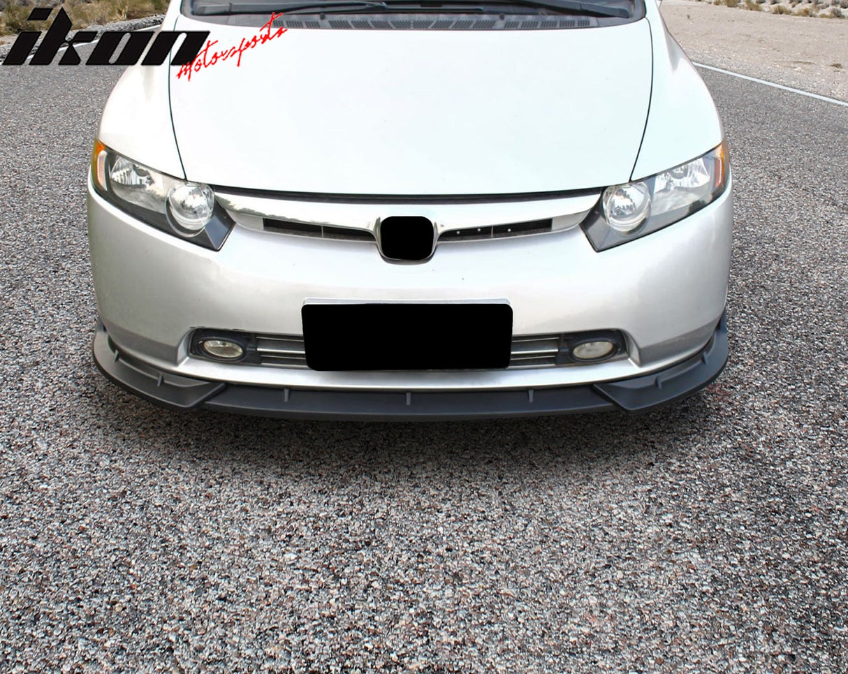 2006-2008 Honda Civic Sedan 4DR IKON Matte Black Front Lip Splitter PP