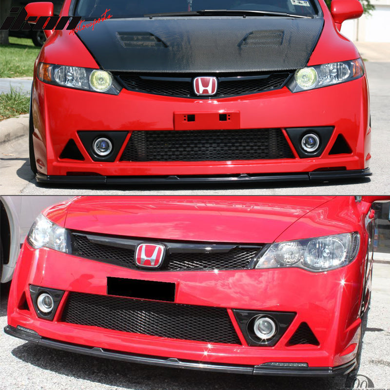 2006-2011 Honda Civic Sedan MU RR Style Front Bumper Lip ABS