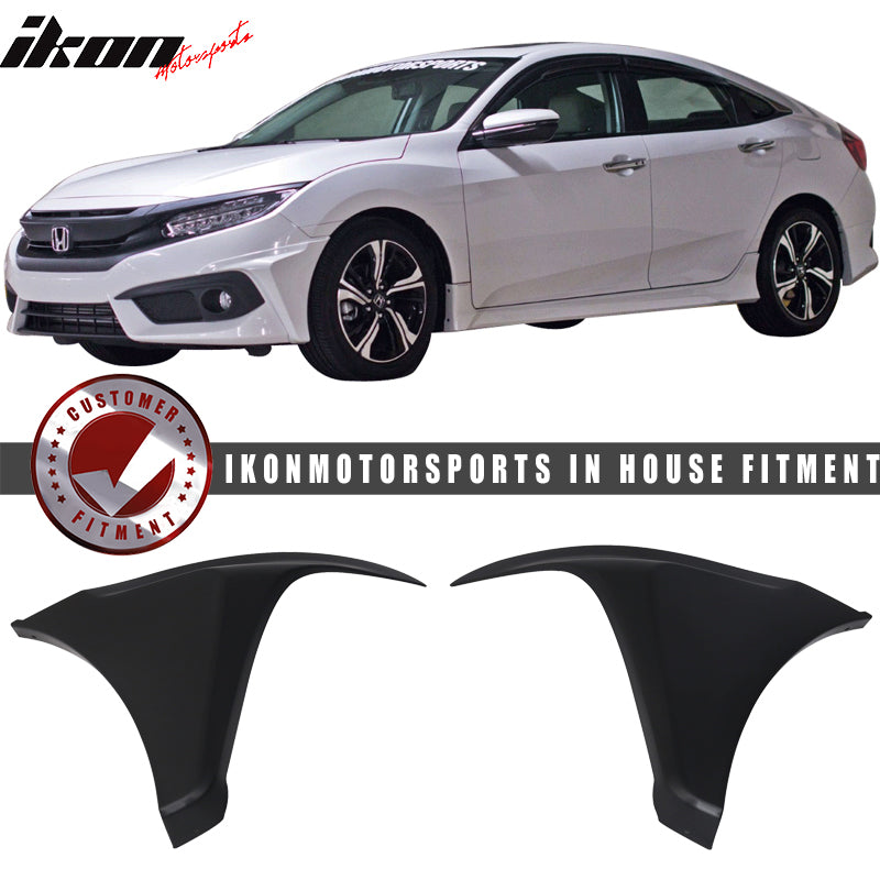 2016-2018 Honda Civic HF-P Style Painted Front Bumper Lip Splitters
