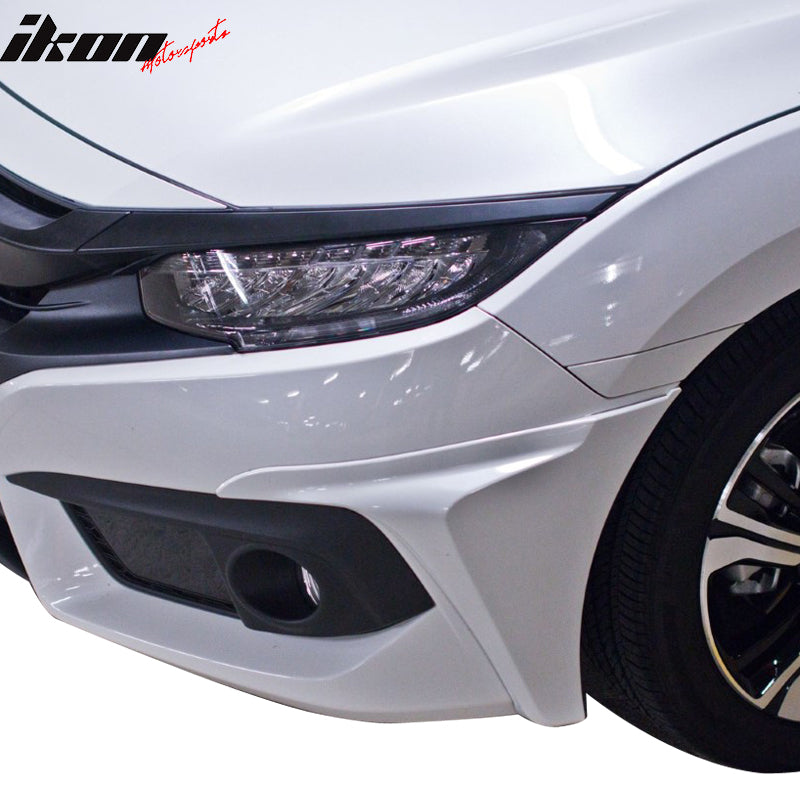 2016-2018 Honda Civic HF-P Style Painted Front Bumper Lip Splitters
