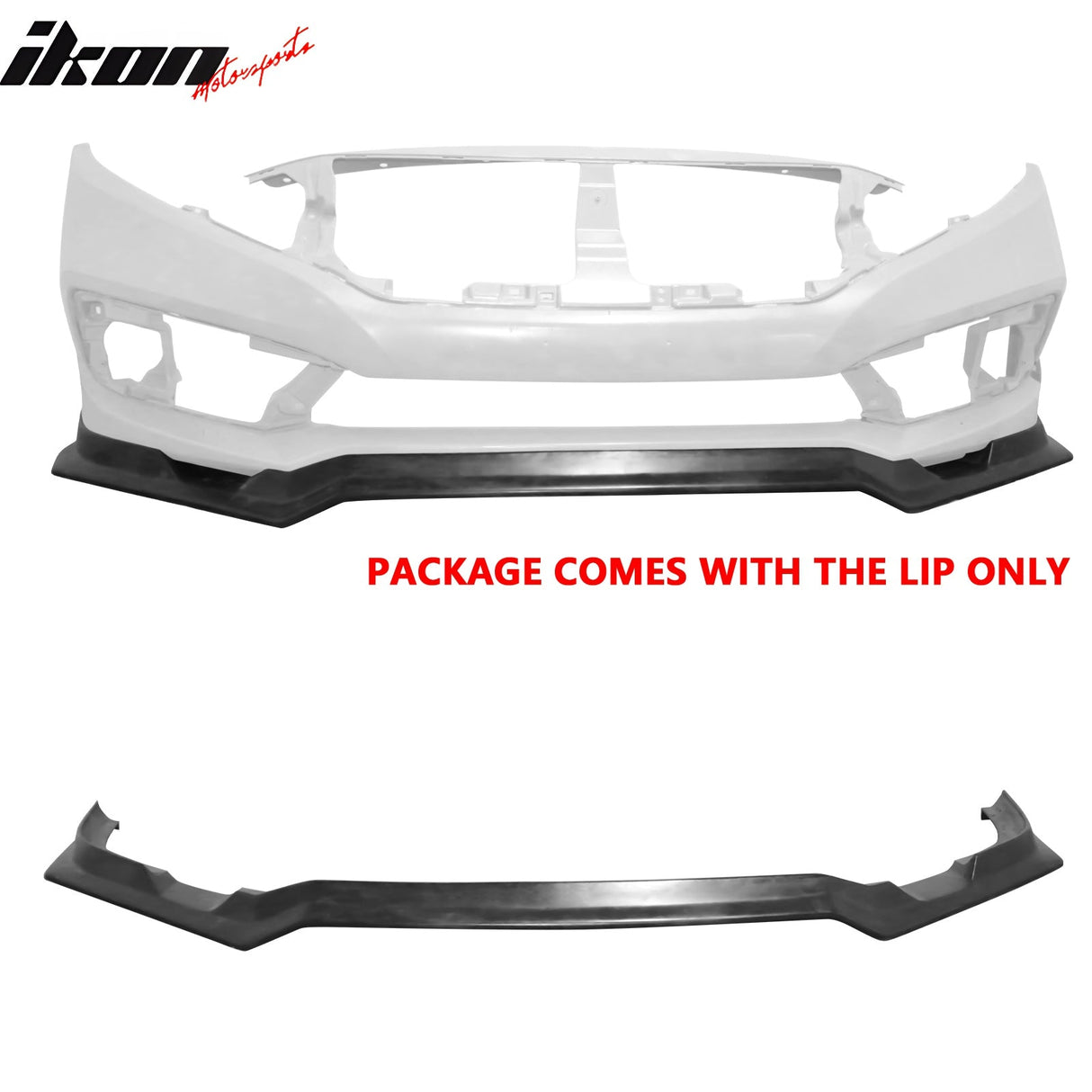 2019-2021 Honda Civic Sedan IKFM Style Front Bumper Lip Spoiler PU