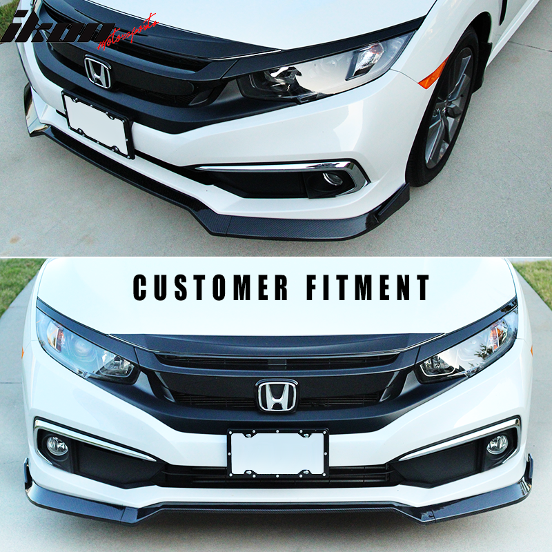 2019-2021 Honda Civic IKON V2 Style Front Bumper Lip Chin Spolier PU
