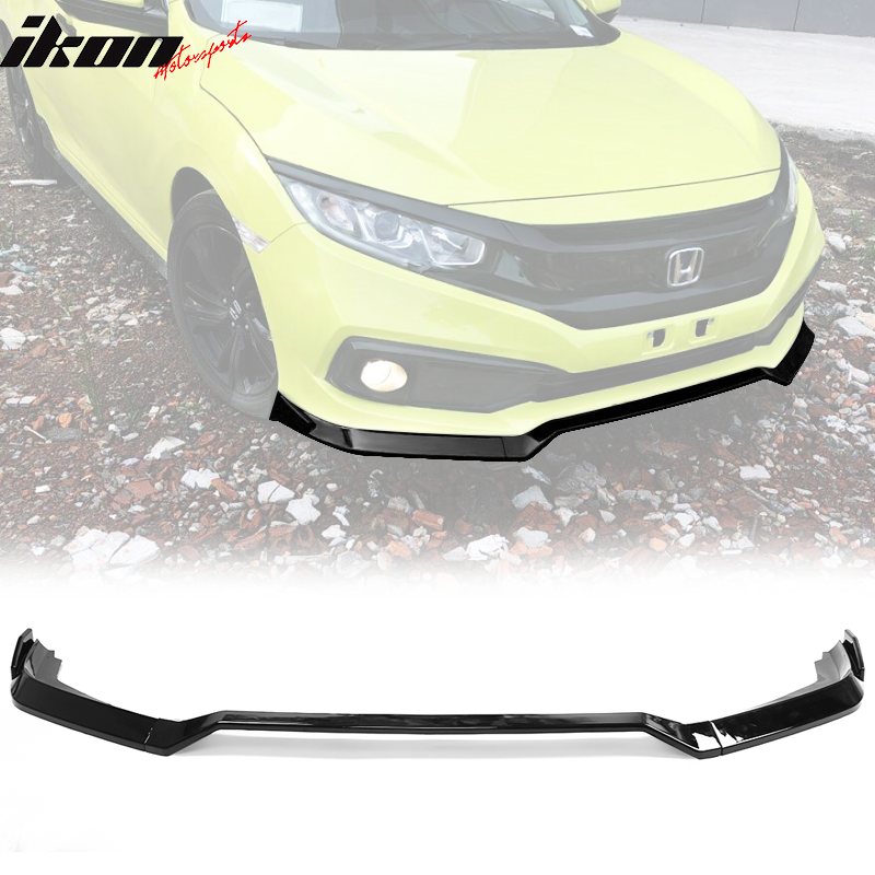 2019-2021 Honda Civic IKON V2 Style Front Bumper Lip Chin Spolier PU