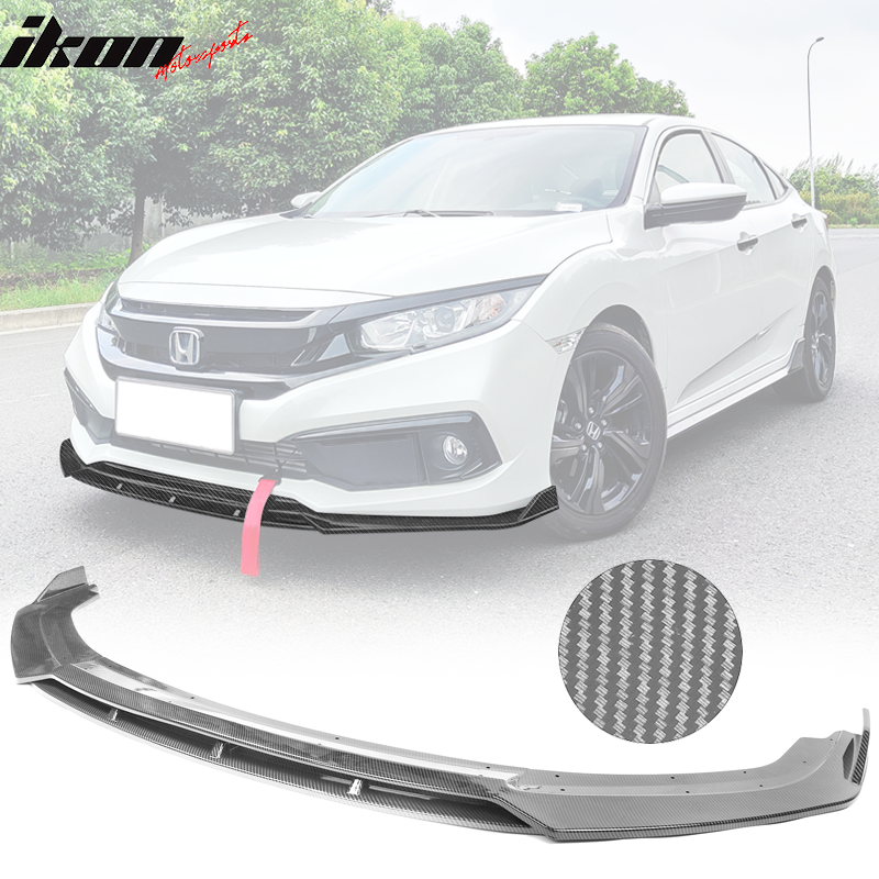 2019-2021 Honda Civic IKON V3 Style Front Bumper Lip Chin Spoiler 2PC