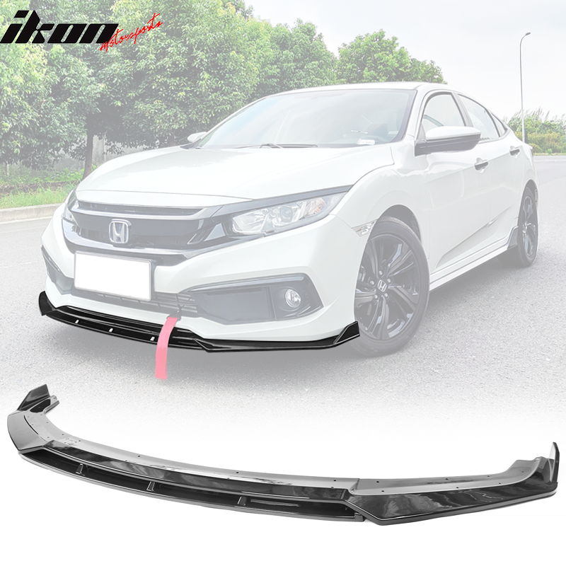 2019-2021 Honda Civic IKON V3 Style Front Bumper Lip Chin Spoiler 2PC
