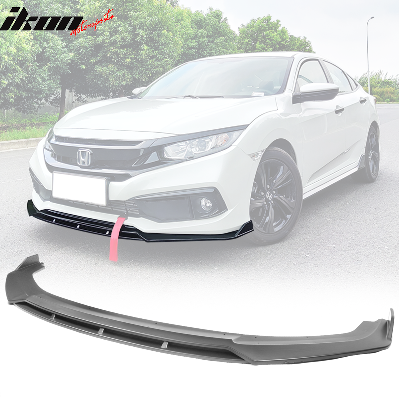 2019-2021 Honda Civic IKON V3 Style Front Bumper Lip Chin Spoiler 2PC