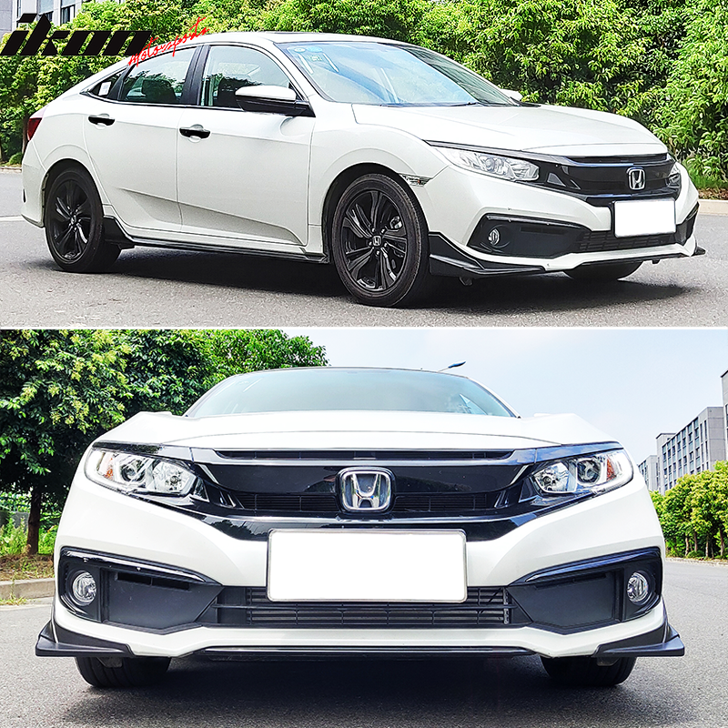 2019-2021 Honda Civic Modulo Style Front Splitters Side Apron Lip
