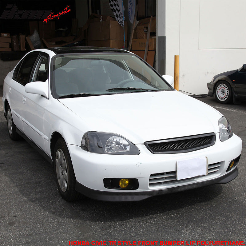 1999-2000 Honda Civic TR Unpainted Black CF Style Front Bumper Lip PU
