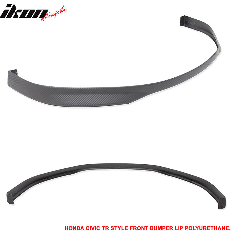 1999-2000 Honda Civic TR Unpainted Black CF Style Front Bumper Lip PU