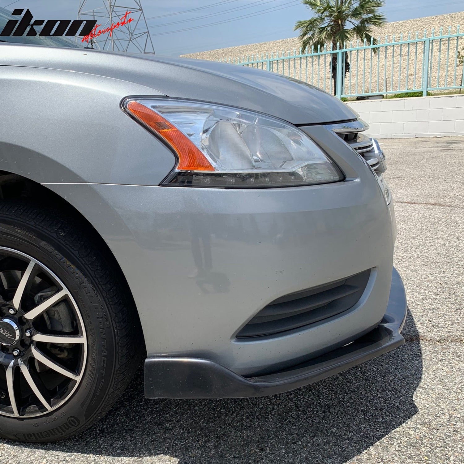 2013-2017 Nissan Sentra CS Style Unpainted Black Front Bumper Lip PU