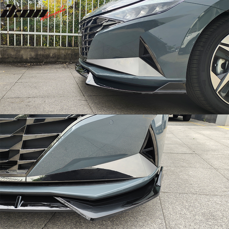 2021-2023 Hyundai Elantra 4DR Sedan Front Bumper Lip Spoiler PP 3PC
