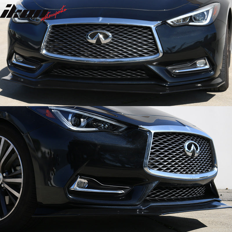 2017-2018 Infiniti Q60 V4 Style Front Bumper Lip - PU