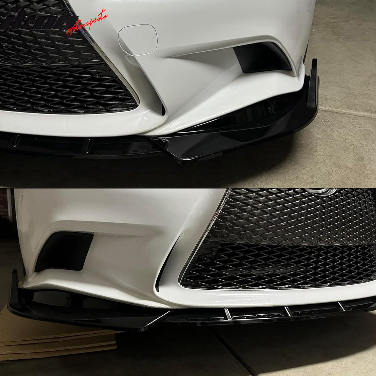 2014-2016 Lexus IS F Sport IKON Style Front Bumper Lip Spoiler 3PCS