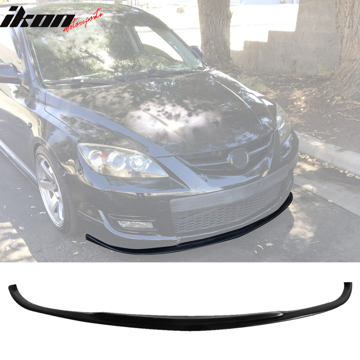 2007-2009 Mazda 3 Type-K Black Front Bumper Lip Splitter PU Sedan