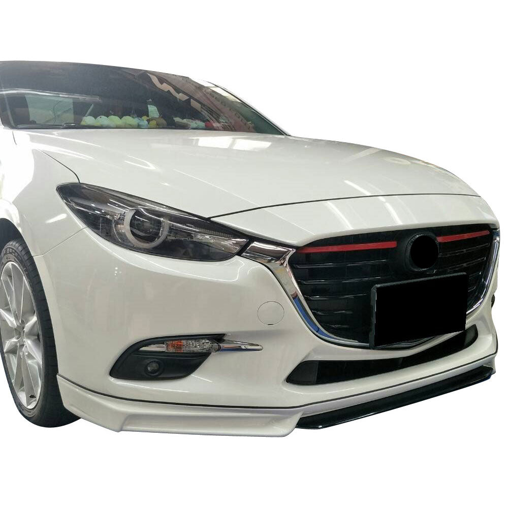 2017-2018 Mazda 3 4Dr 5Dr MK Style Front Bumper Lip Spoiler ABS