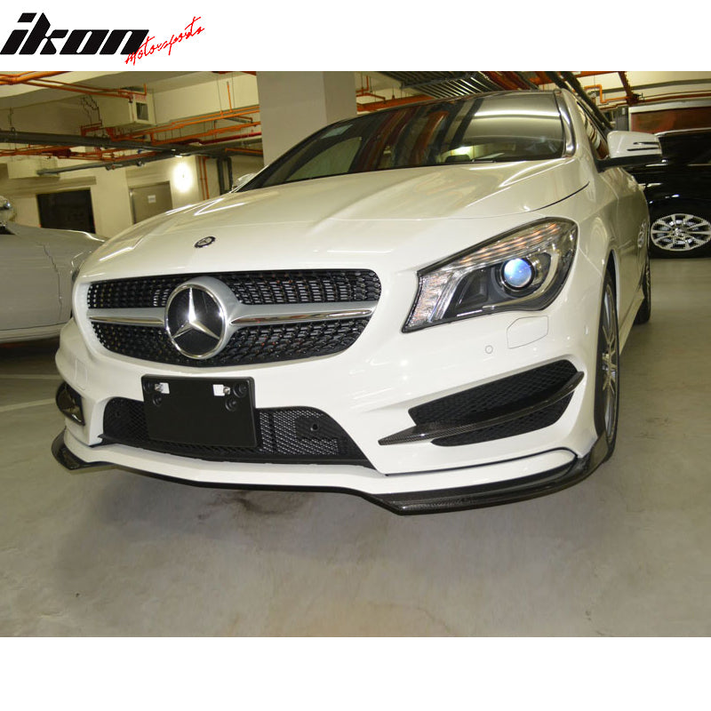 2013-2016 Benz C117 CLA Class Carbon Fiber Front Bumper Lip Aprons