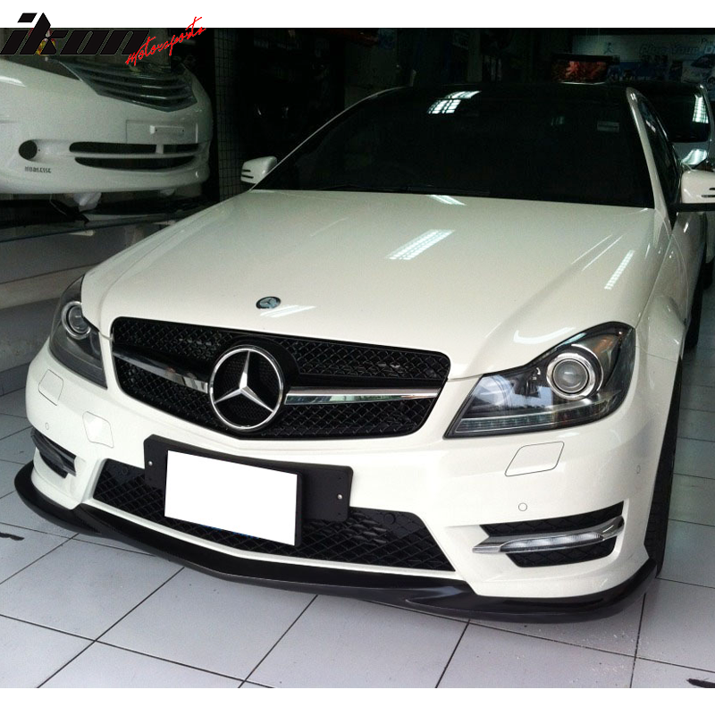 2012-2014 Benz W204 C Class GH Style Matte Black Front Bumper Lip ABS