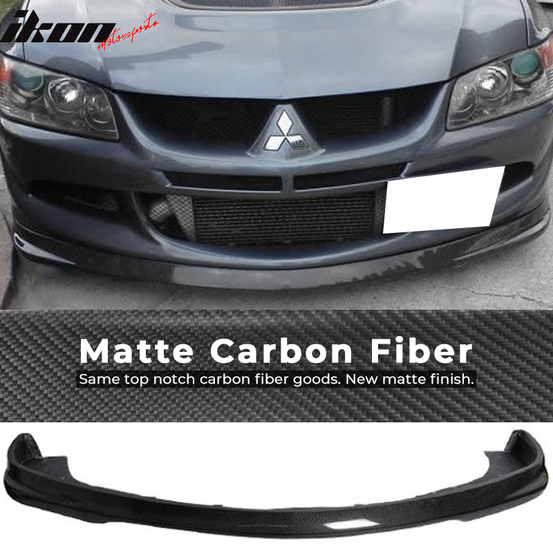 2003-2005 Mitsubishi EVO 8 Matte Carbon Fiber Front Bumper Lip
