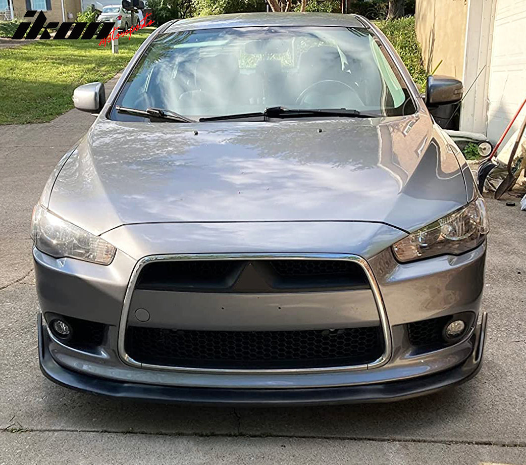 2009-2015 Mitsubishi Lancer CS Unpainted Black Front Bumper Lip PU