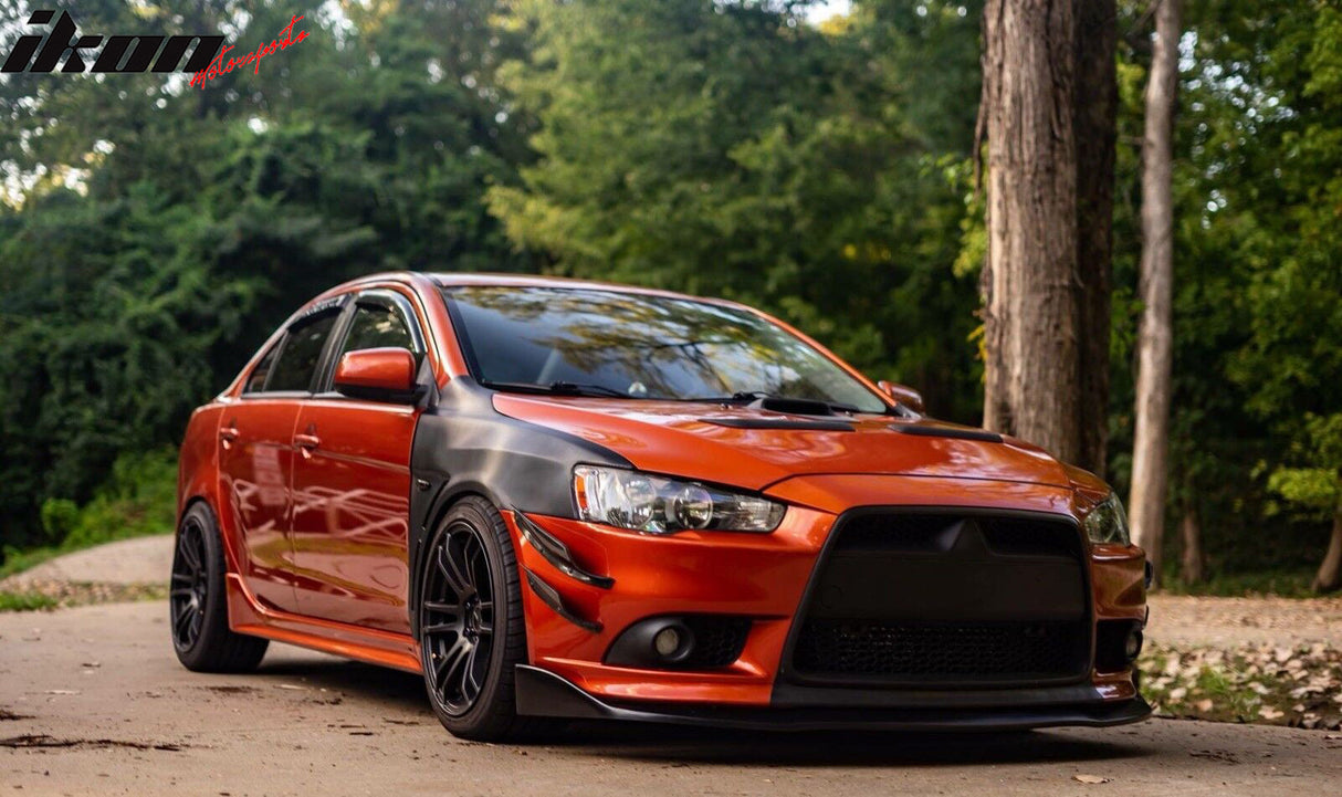 2009-2015 Mitsubishi Lancer CS Unpainted Black Front Bumper Lip PU