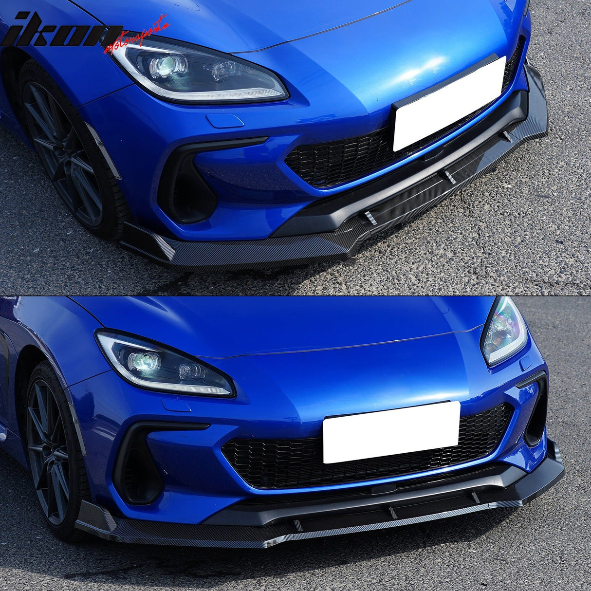 2022-2025 Subaru BRZ JDM 2 Carbon Fiber Print 3PCS Front Bumper Lip PP