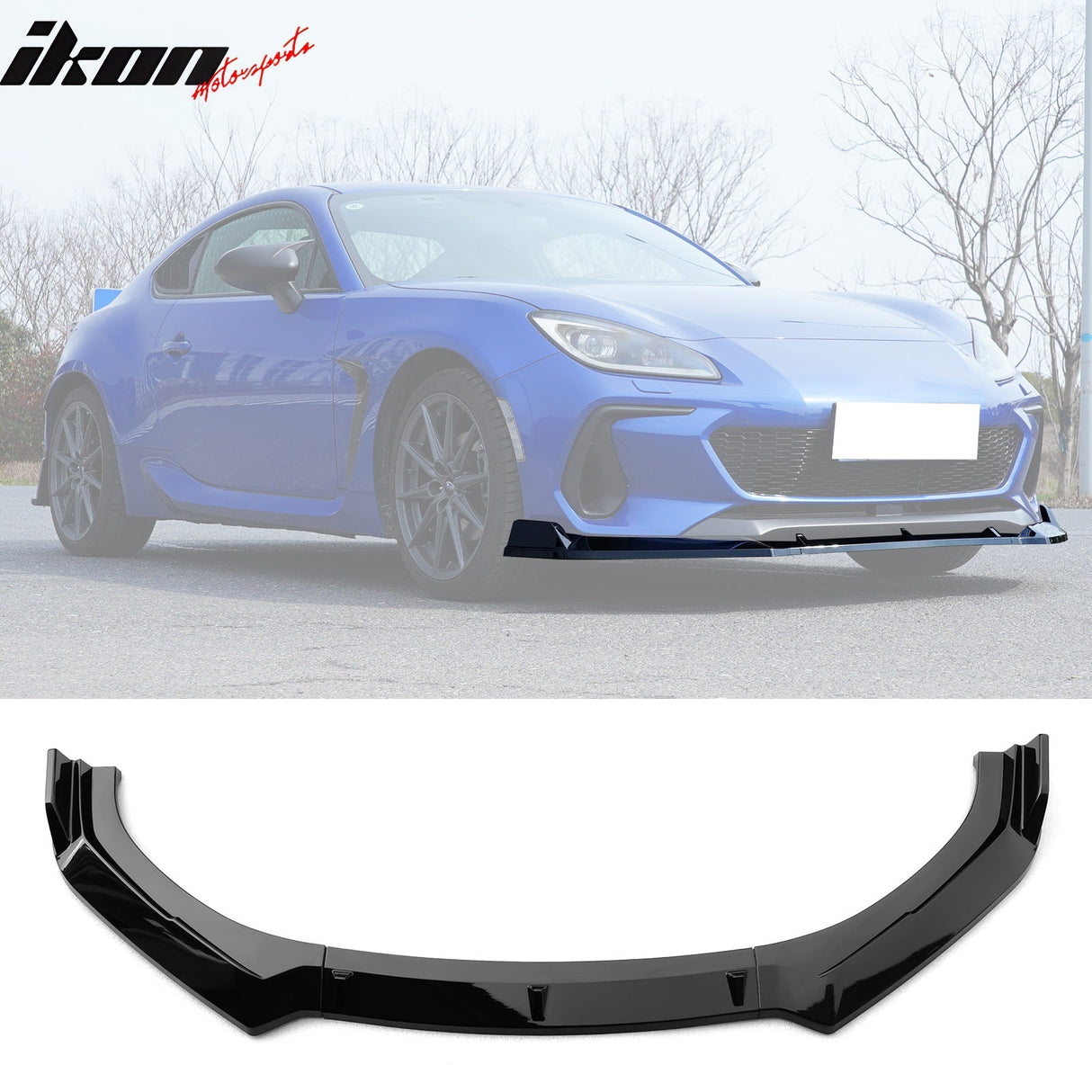 2022-2025 Subaru BRZ JDM 2 Style Gloss Black 3PCS Front Bumper Lip PP