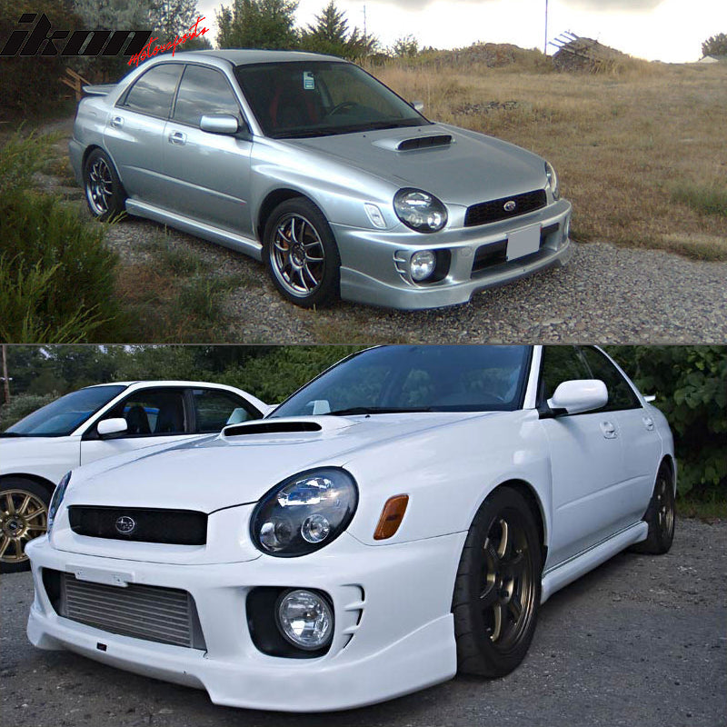 2002-2003 Subaru Impreza V3 Style Unpainted Black Front Bumper Lip PU