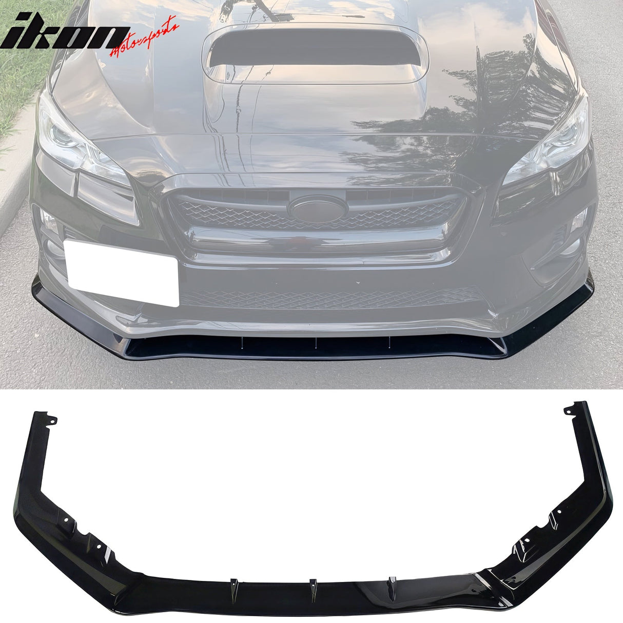 2015-2017 Subaru WRX STI MPX Style Gloss Black Front Bumper Lip PP 3PC