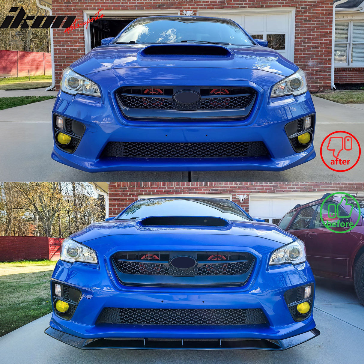 2015-2017 Subaru WRX STI MPX Style Matte Black Front Bumper Lip PP 3PC