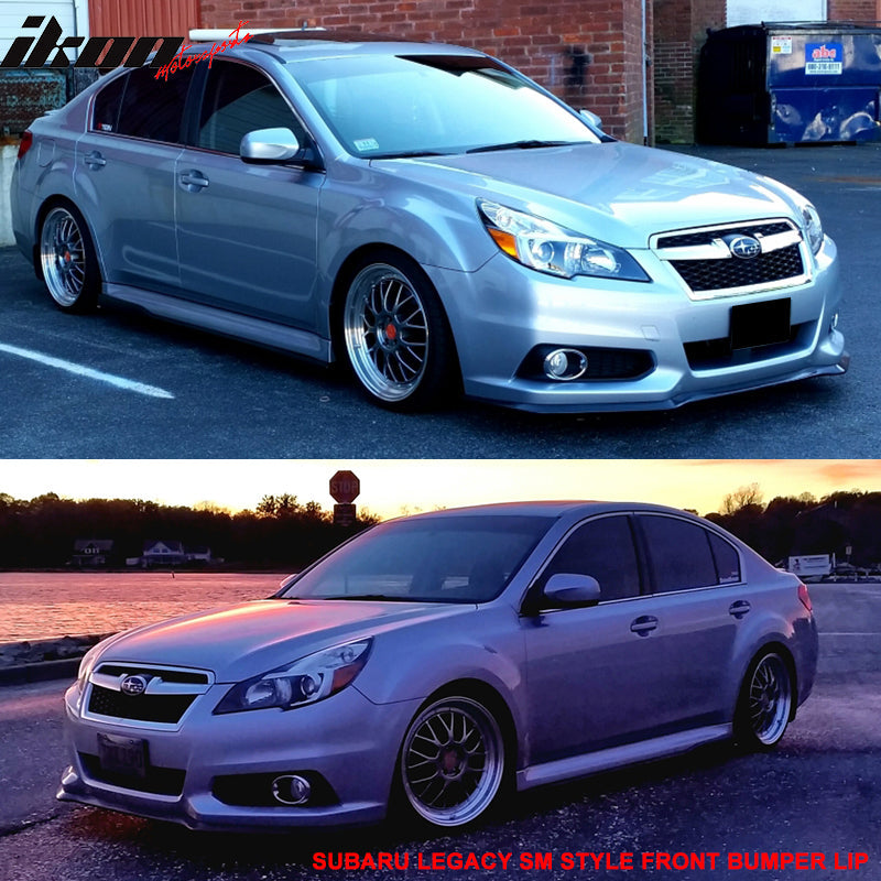 2013-2014 Subaru Legacy SM Style Black Front Bumper Lip Spoiler PU