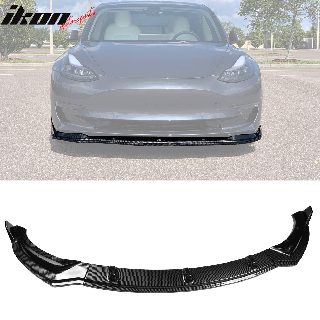 2017-2023 Tesla Model 3 IKON Style Front Bumper Lip PP