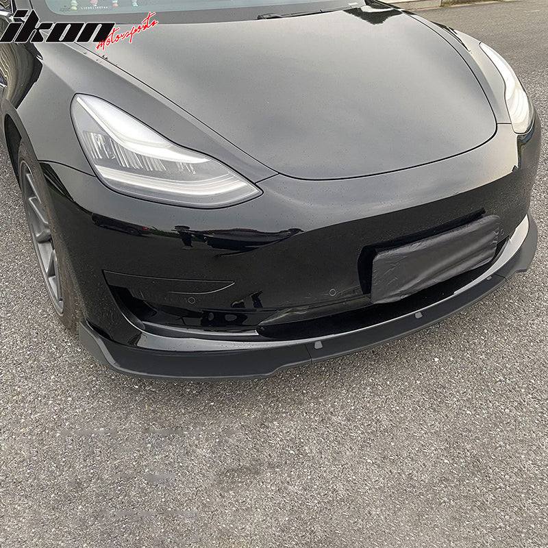 2017-2023 Tesla Model 3 4DR IKON Front Bumper Lip PP