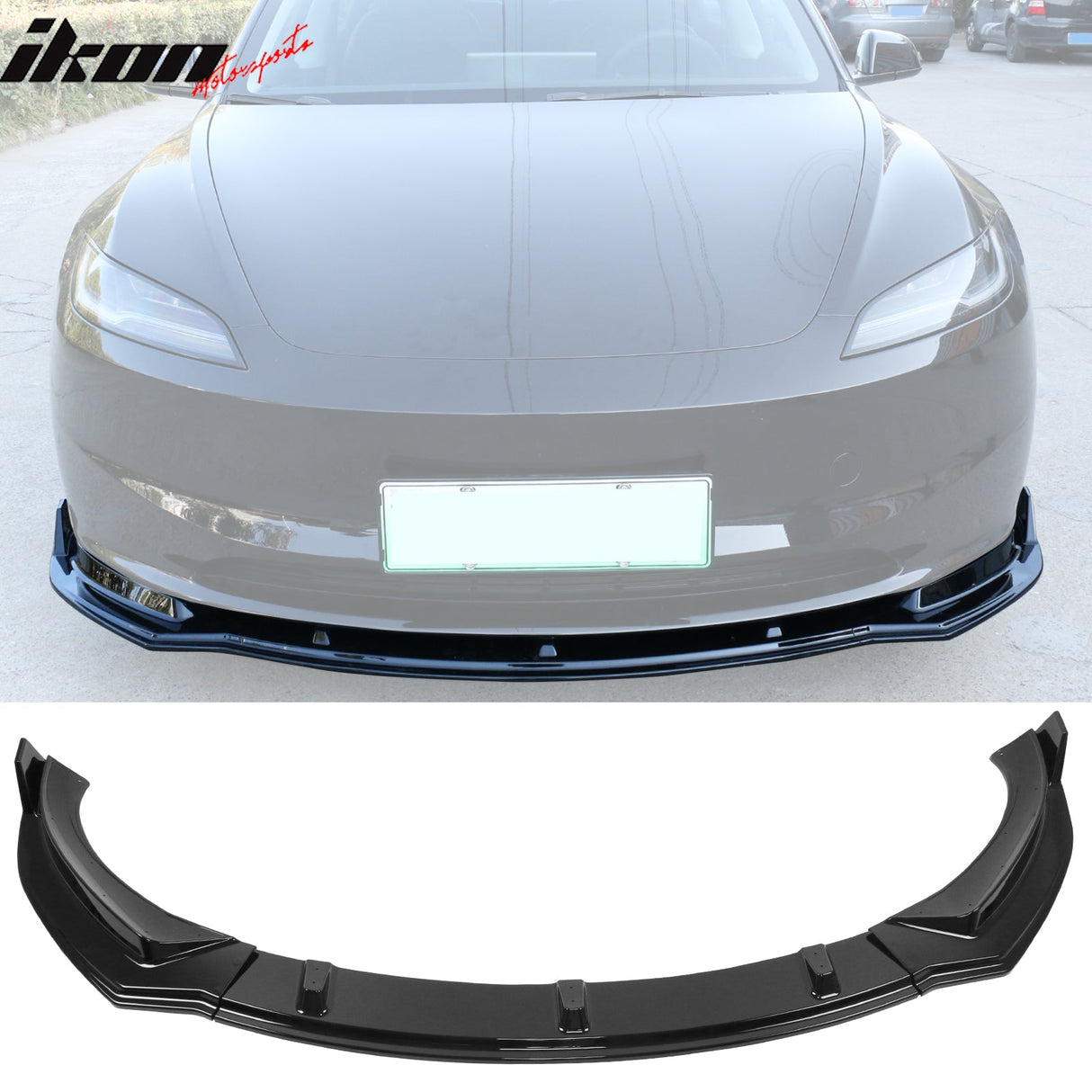 2024-2025 Tesla Model 3 IKON Style 3PC Front Bumper Lip PP